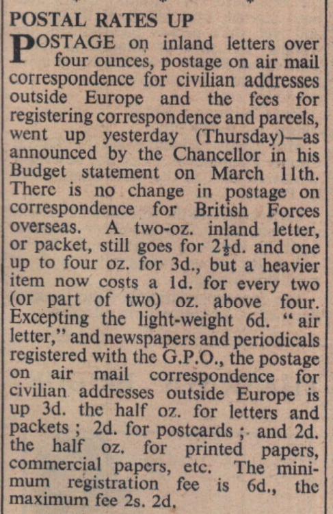 2.5.1952 postal rates