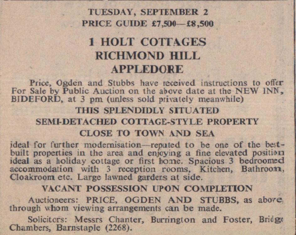Aug 1975 Appledore Holt Cottages