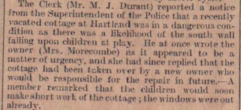 Dec 1924 Hartland Morecombe cottage