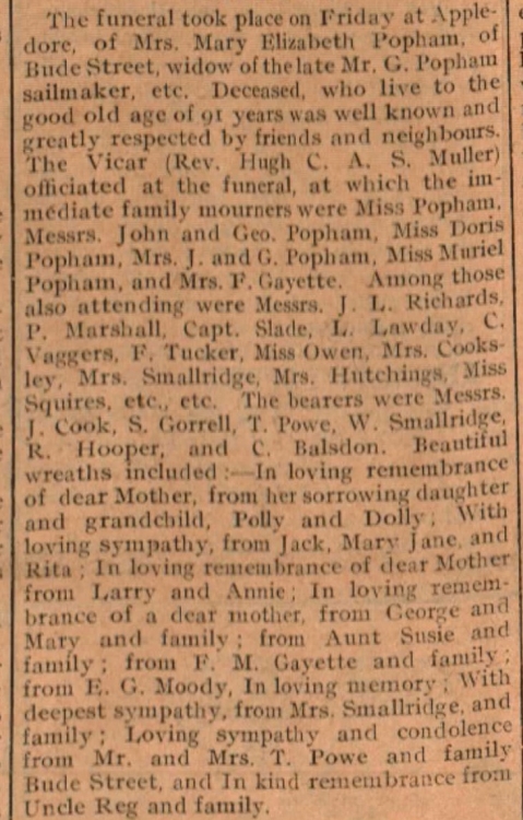 Jan 1923 Appledore Popham