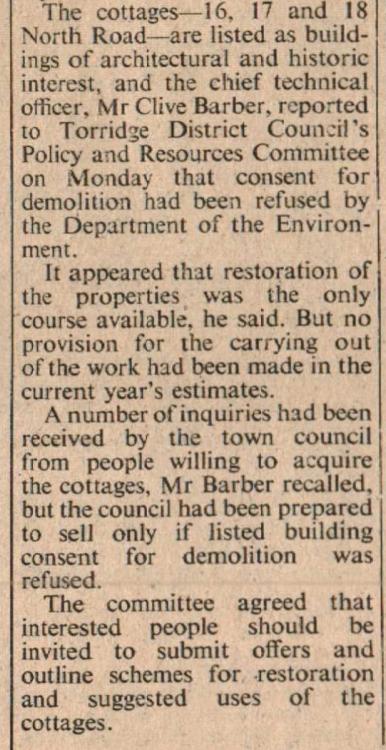 July 1974 Bideford North Road cottages