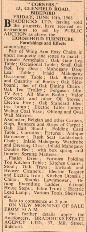 June 1968 Corners Bideford for sale