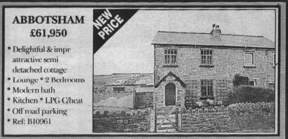 March 1999 Abbotsham cottage for sale