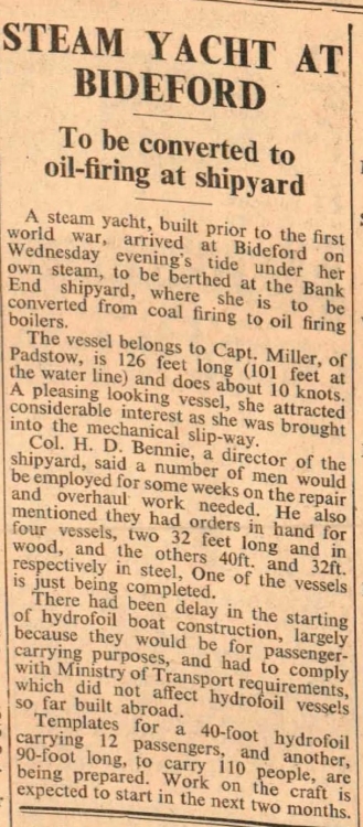 May 1964 Bideford steam yacht