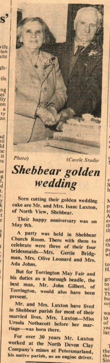 May 1964 Shebbear Luxton anniversary