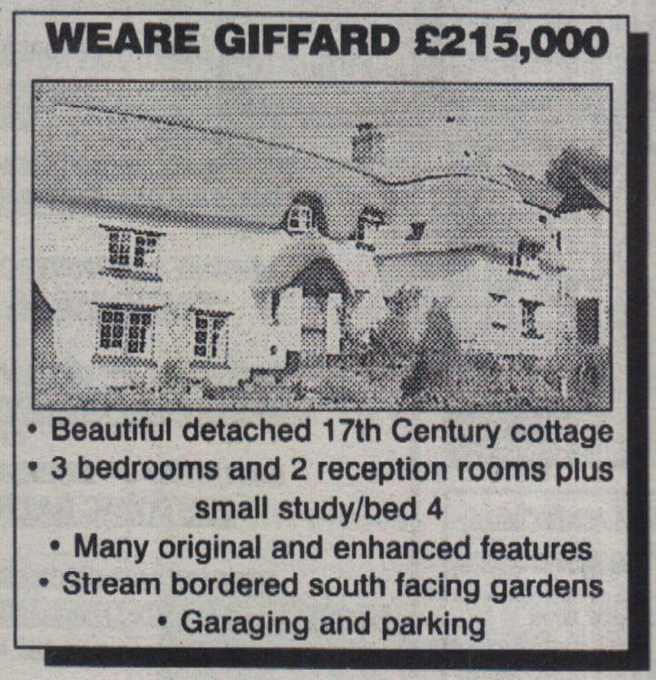Oct 2000 Weare Giffard cottage for sale