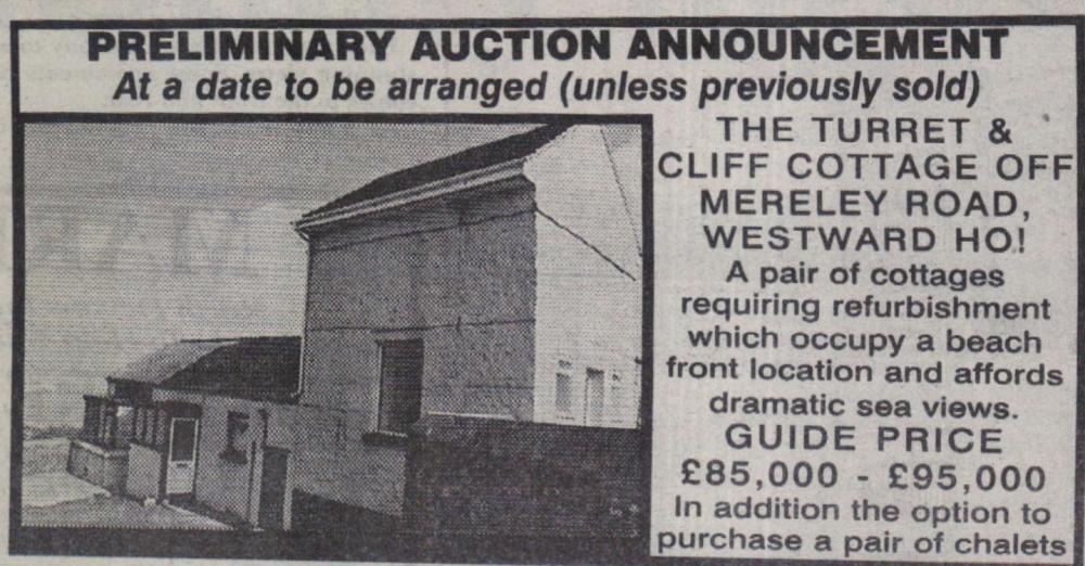 Oct 2000 Westward Ho Turret Cliff Cottage