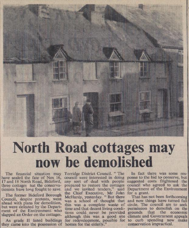 Sept 1975 Bideford North Road cottages