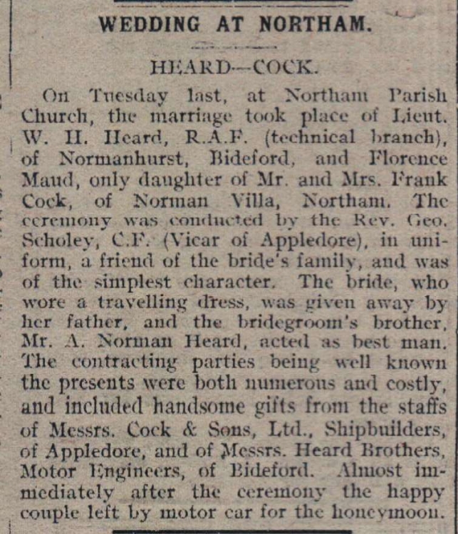 29.12.1918 Northam wedding