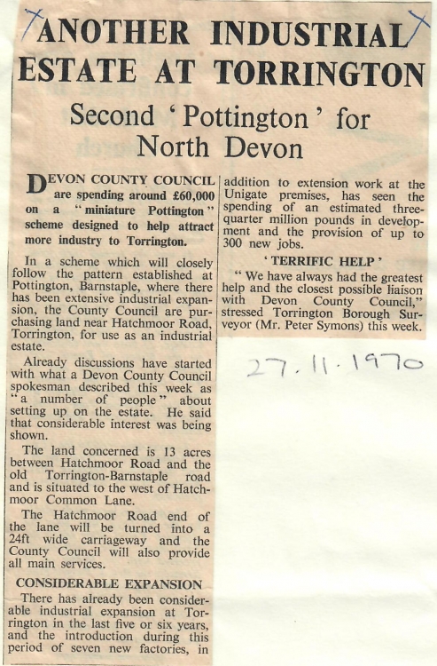 Second 'Pottington' for North Devon 1970