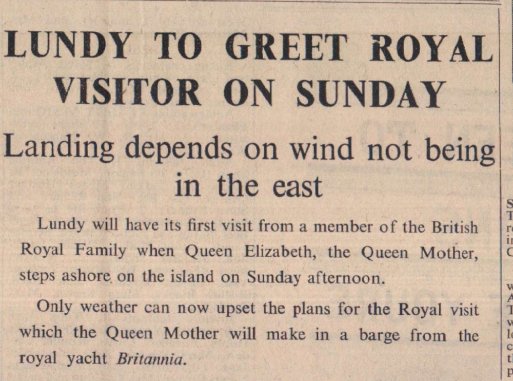 9.5.1958 Lundy Queen Mother
