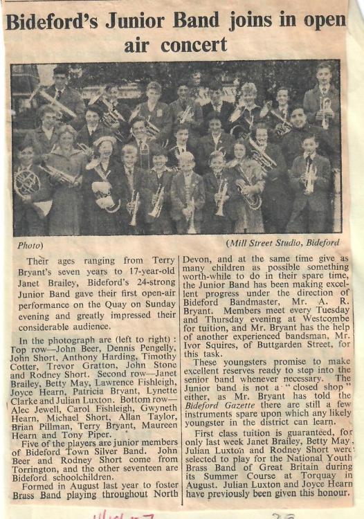 Bidefords junior band joins in open air concert