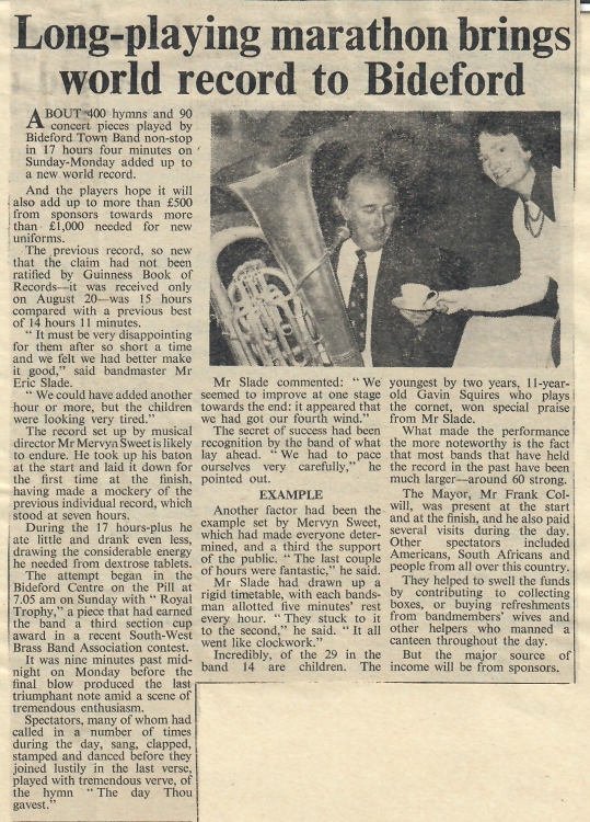 Long playing marathon brings world record to Bideford