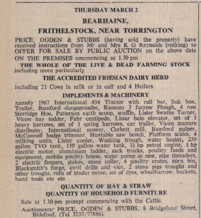 10.2.1978 Frithelstock Bearhaine