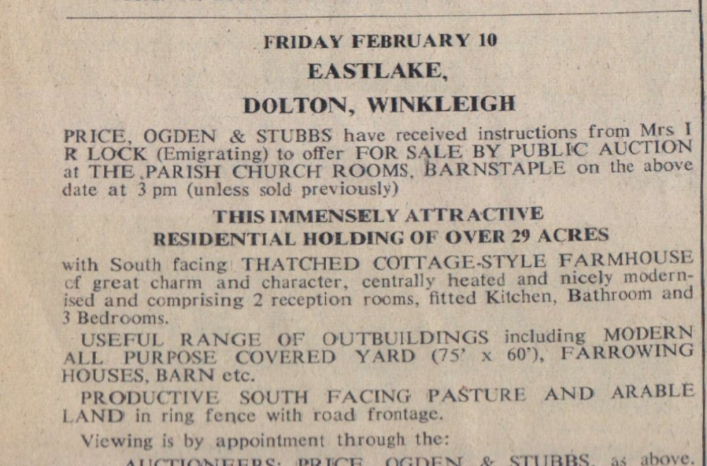 13.1.1978 Winkleigh Eastlake Dolton