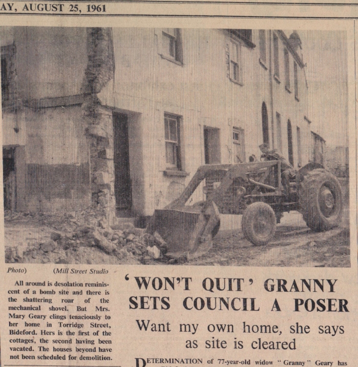 25.8.1961 Property Bideford Mrs Geary