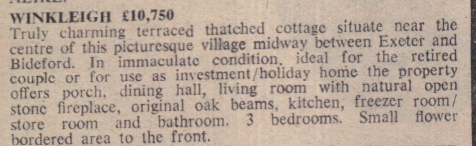 April 1978 Winkleigh thatched cottage