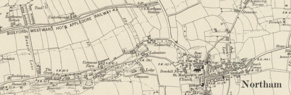 1903 Ordnance Map Northam Terminus
