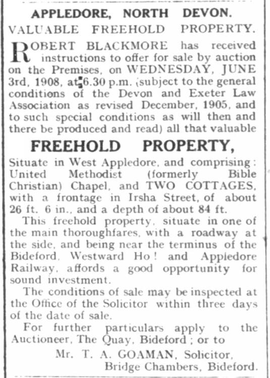 Appledore property NDG 26 May 1908