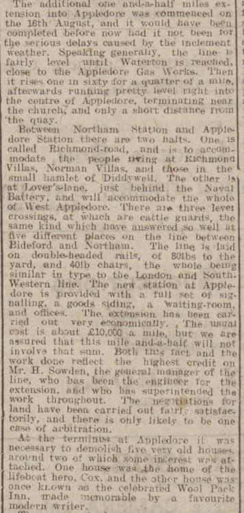 Description of extension Exeter and Plymouth Gazette 21 April 1908