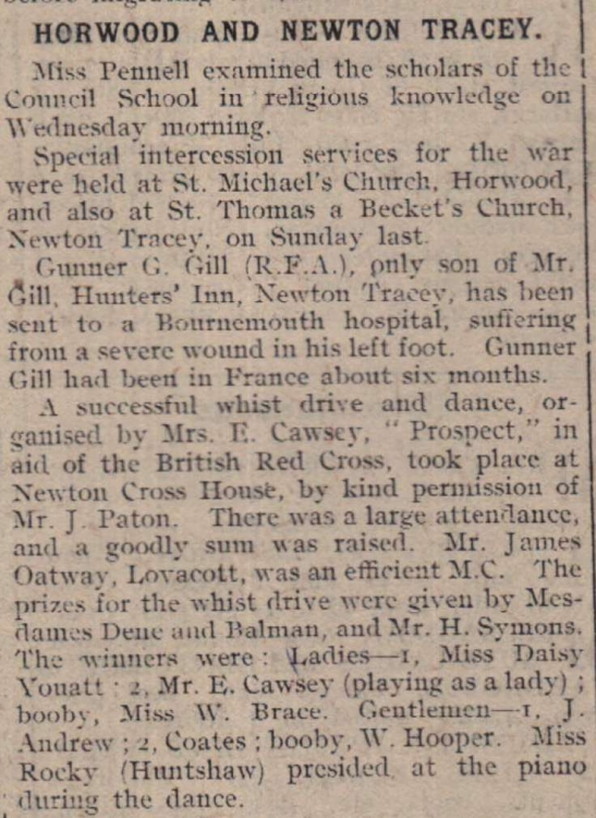 18.5.1918 Horwood World War 1