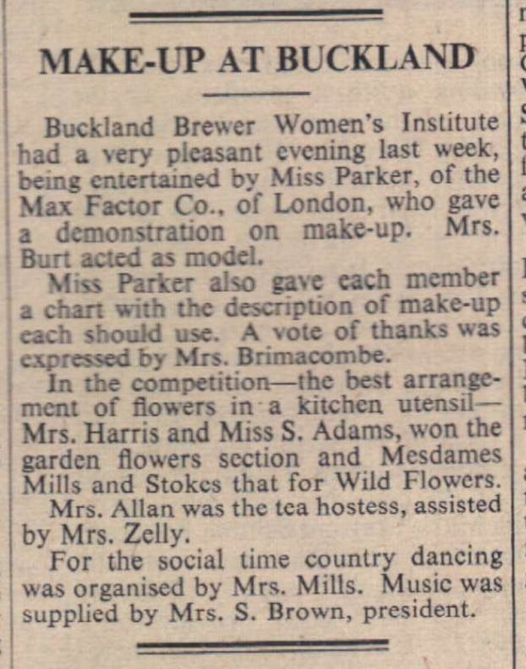 1.8.1958 Buckland Brewer WI