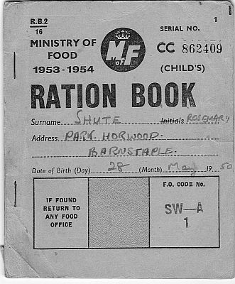 Rosemary Shute ration book