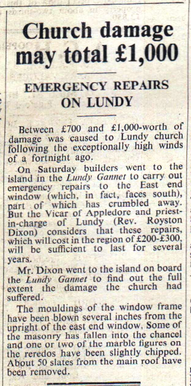 12.10.1962   Emergency repairs on Lundy