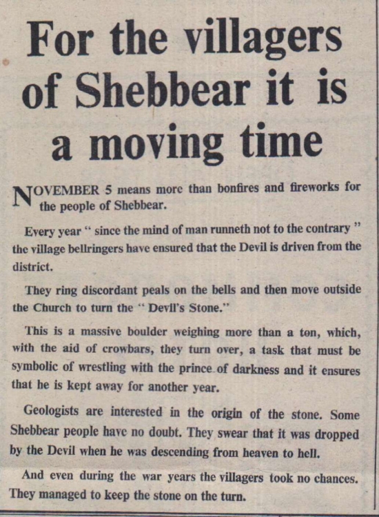 1975 Shebbear boulder
