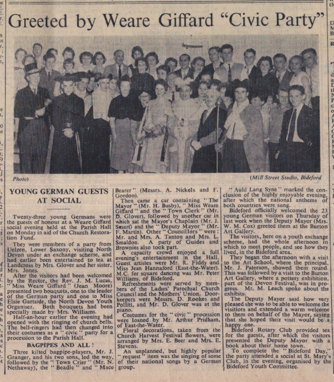 3.10.1958 Weare Giffard civic party
