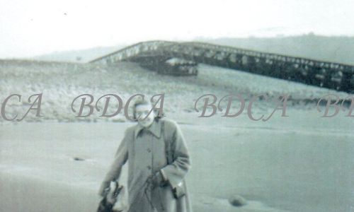 58   bailey bridge beach lady with dog